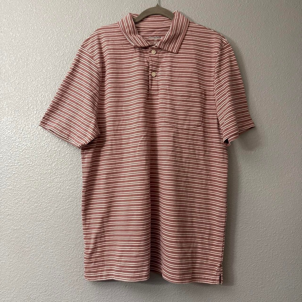 Goodfellow & Co Men's Short Sleeve 2 Button Polo Collared Shirt with Pocket